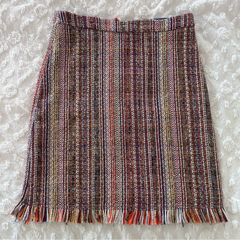 Chelsea & Theodore Colorful Tweed Pencil Skirt